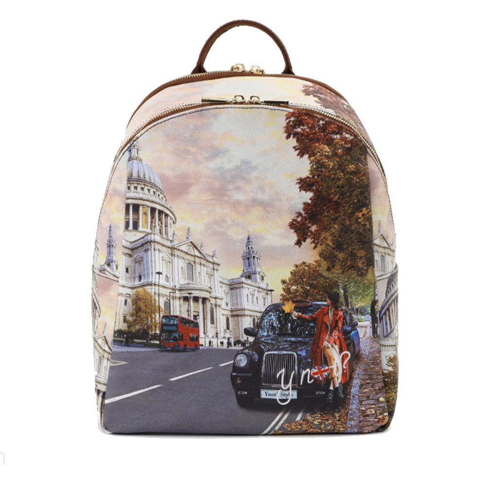 Y NOT Damen Rucksack mit zwei Fächern YES-601 London Tourist Print