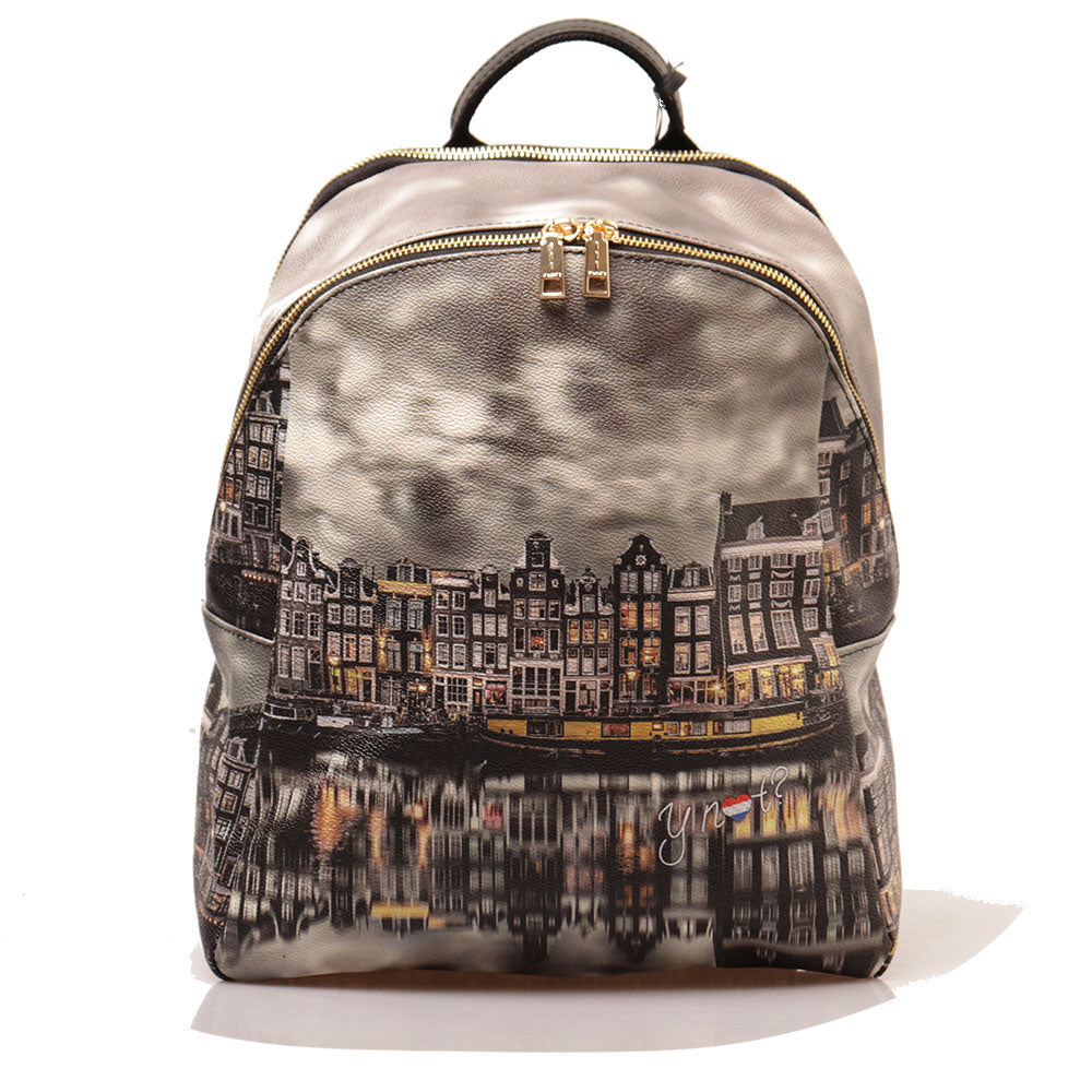 Y NOT Damen Rucksack mit Zwei Fächern YES-601 Mirror Print