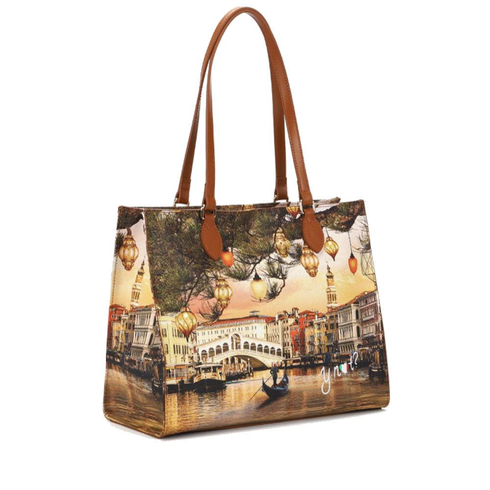 Borsa Donna Shopper a Spalla Y NOT YES-602 stampa Christmas Venice