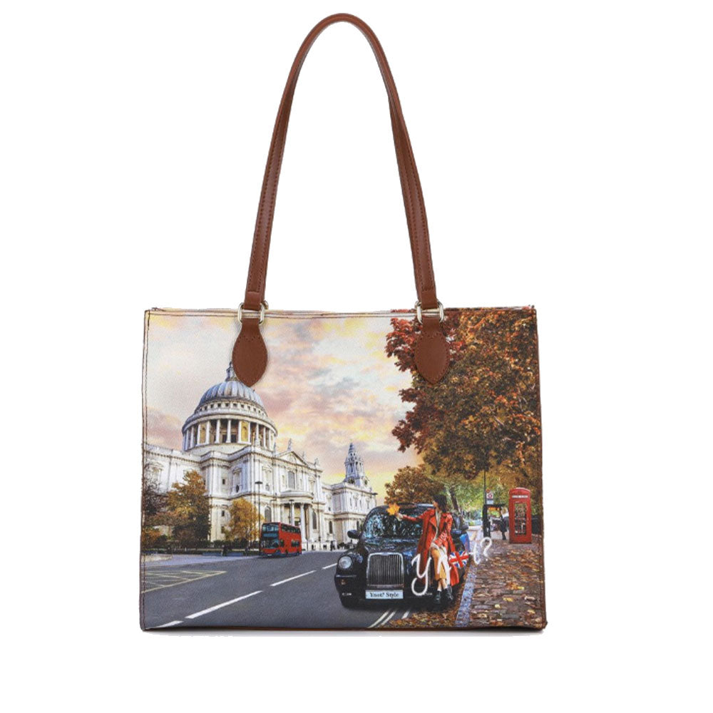 Borsa Donna Shopper a Spalla Y NOT YES-602 stampa London Tourist