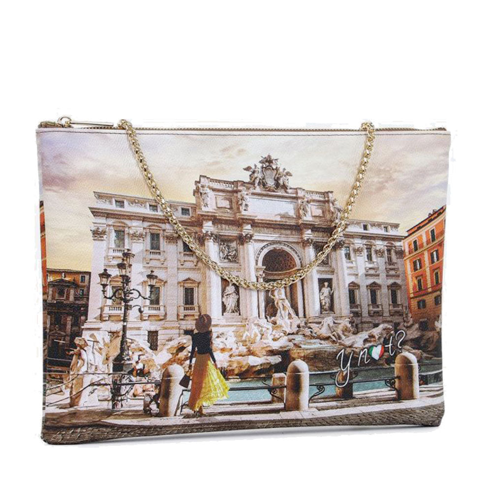 Borsa Donna Y NOT Clutch con Tracolla in Catena YES-605 Lost in Rome