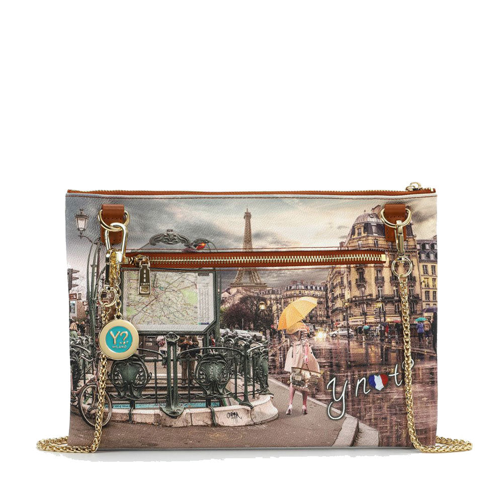 Borsa Donna Y NOT Clutch con Tracolla in Catena YES-605 Metrò Paris