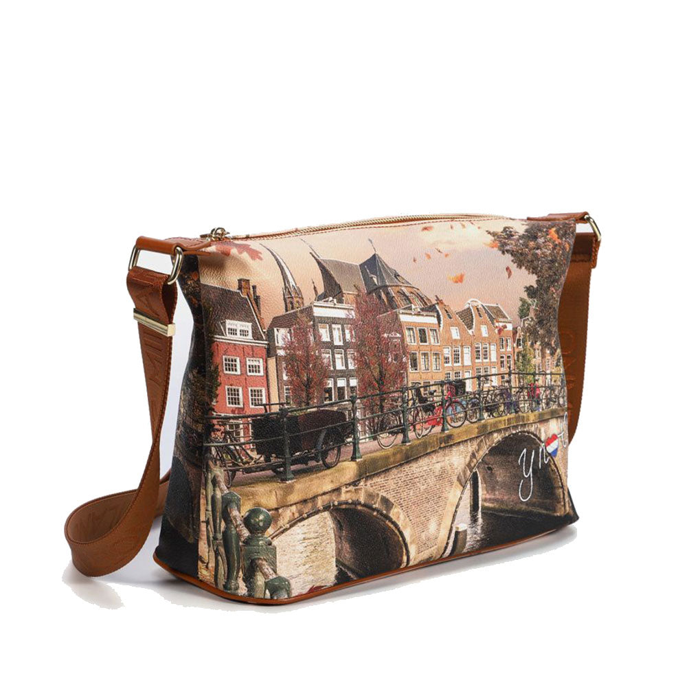 Borsa Donna Y NOT Hobo Easy Large a Tracolla YES-607 Autumn River