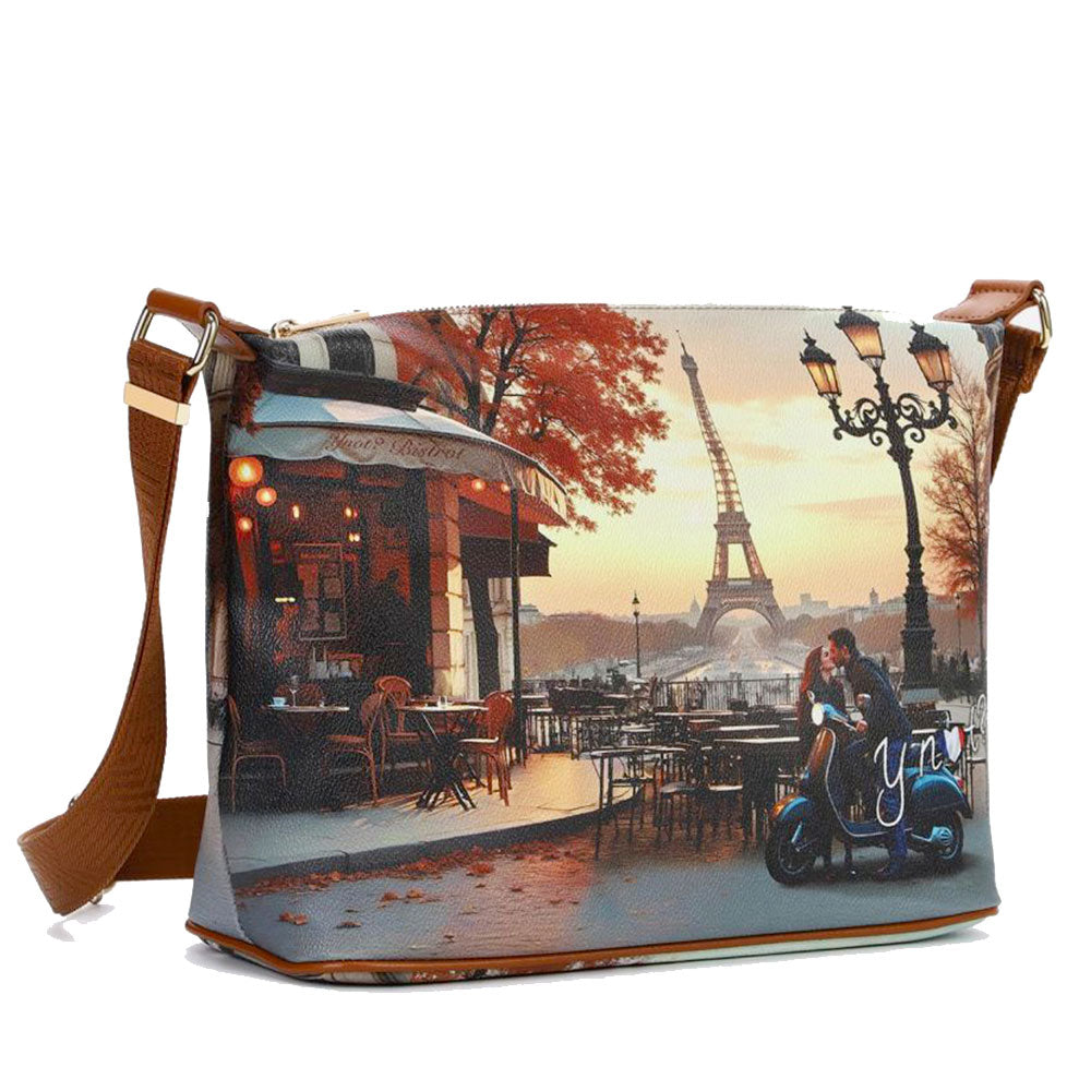 Borsa Donna Y NOT Hobo Easy Large a Tracolla YES-607 Kisses From Paris