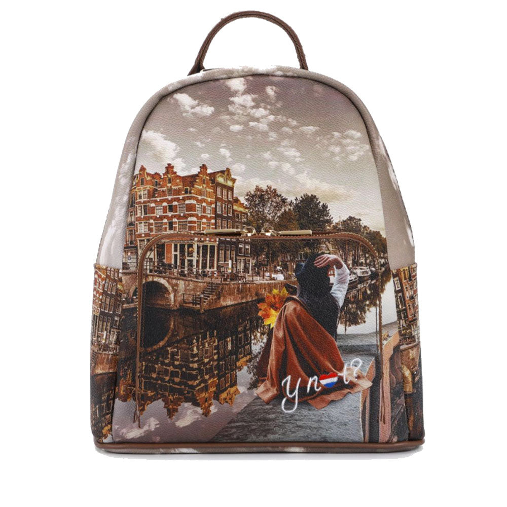 Y NOT Damen Rucksack mit Außentasche YES-615 Autumn In Holland