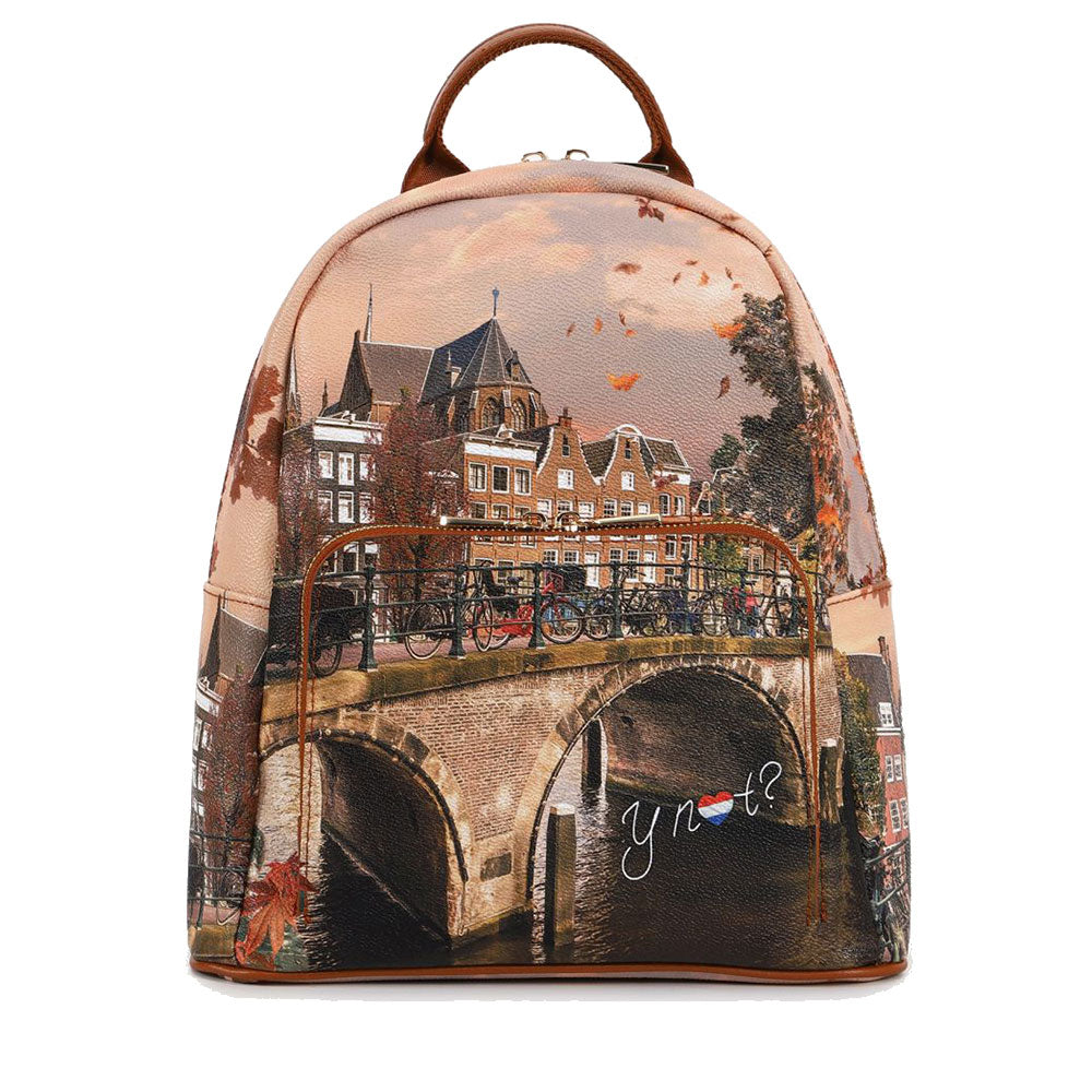 Y NOT Damenrucksack mit Außentasche YES-615 Autumn River