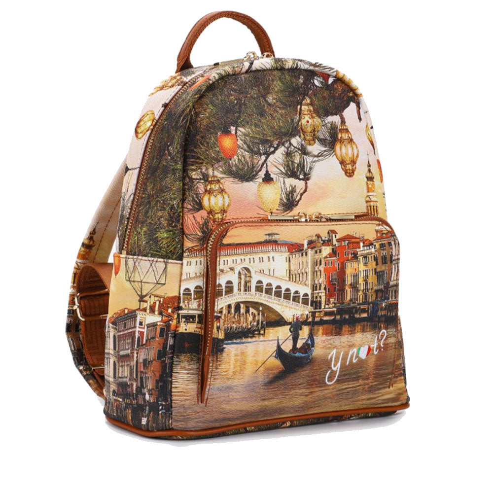 Y NOT Damen Rucksack mit Außentasche YES-615 Christmas Venice