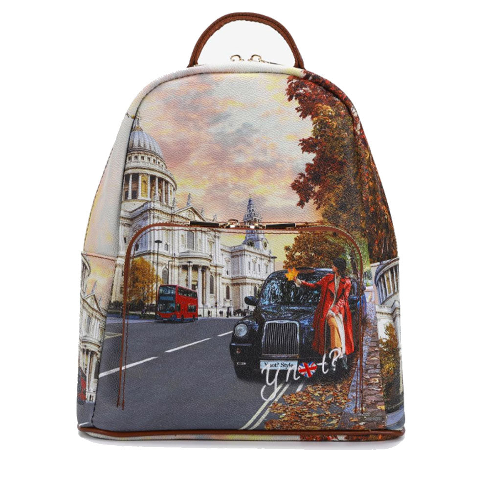 Y NOT Damen Rucksack mit Außentasche YES-615 London Tourist