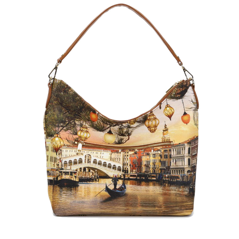 Borsa Donna Y NOT Hobo a Spalla YES-618 Christmas Venice