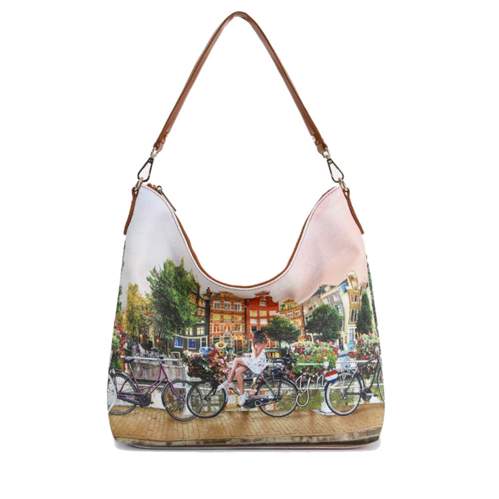 Borsa Donna Y NOT Hobo a Spalla YES-618 Flower River