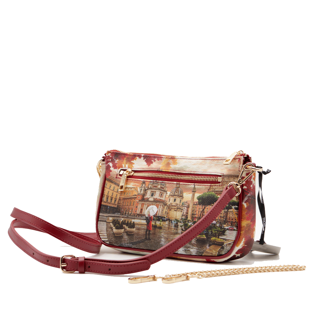 Borsa Donna Piccola a Spalla Y NOT YES-623 Rome Raining