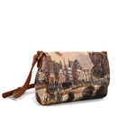 Borsa Donna a Tracolla Y NOT Chiusa Con Pattina YES-626 Stampa Autumn River