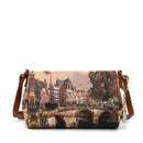 Borsa Donna a Tracolla Y NOT Chiusa Con Pattina YES-626 Stampa Autumn River