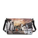 Borsa Donna a Tracolla Y NOT Chiusa Con Pattina YES-626 Stampa Life in Trulli