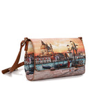 Borsa Donna a Tracolla Y NOT Chiusa Con Pattina YES-626 Stampa Venice Sunset