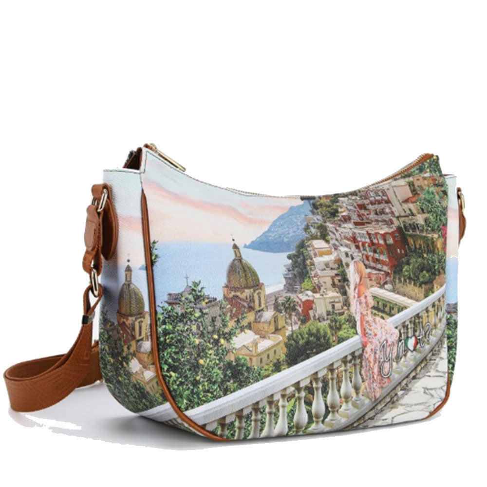 Borsa Donna Hobo Bag a Tracolla Y NOT YES-628 Stampa Dreaming Coast