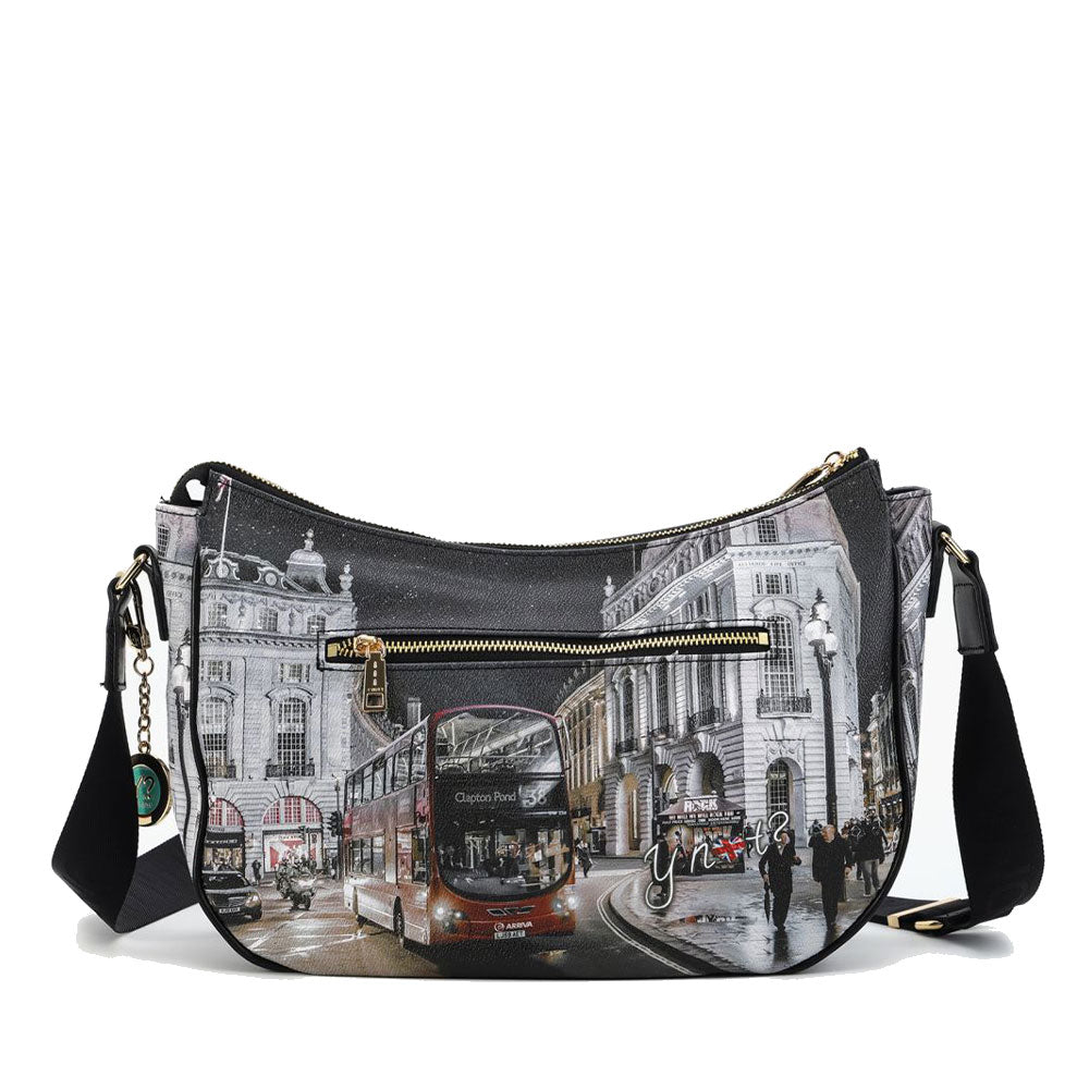 Borsa Donna Hobo Bag a Tracolla Y NOT YES-628 Stampa London By Night