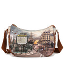 Borsa Donna Hobo Bag a Tracolla Y NOT YES-628 Stampa Metrò Paris