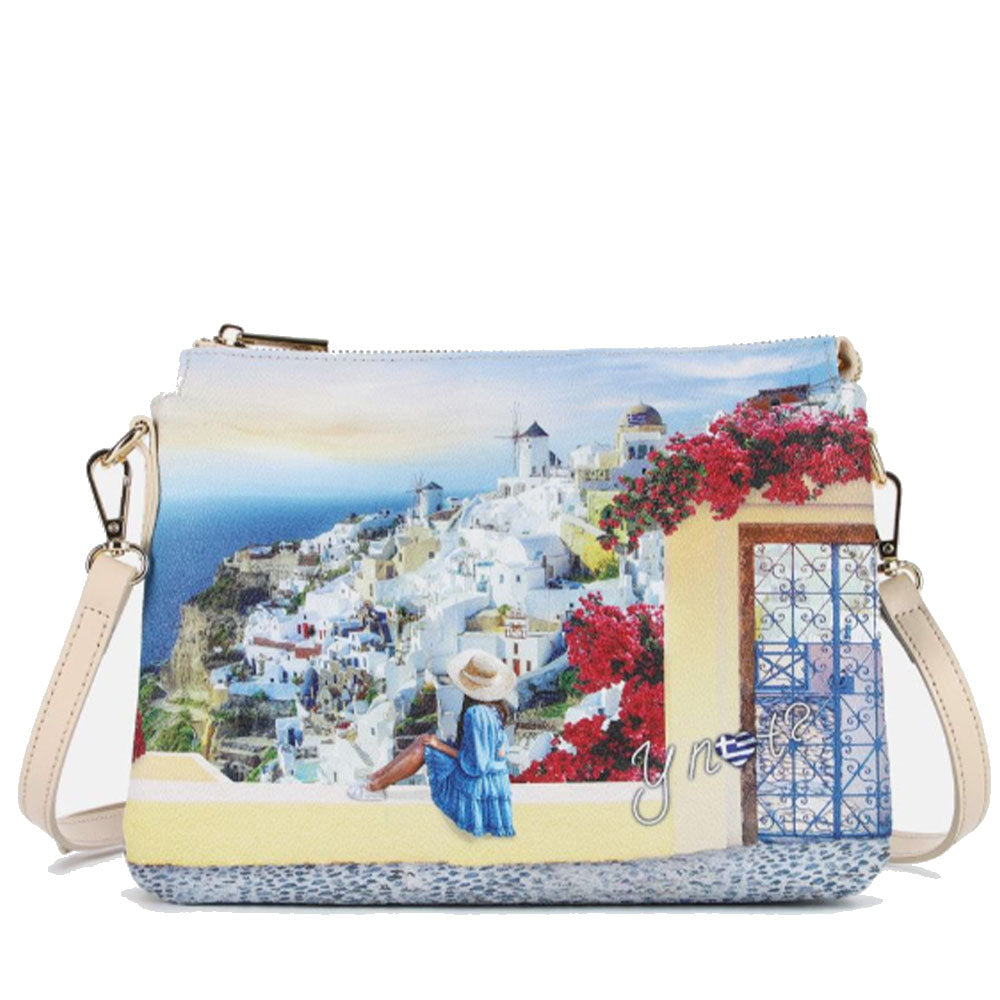 Borsa Donna a Tracolla Y NOT YES-630 Stampa Greek Summer