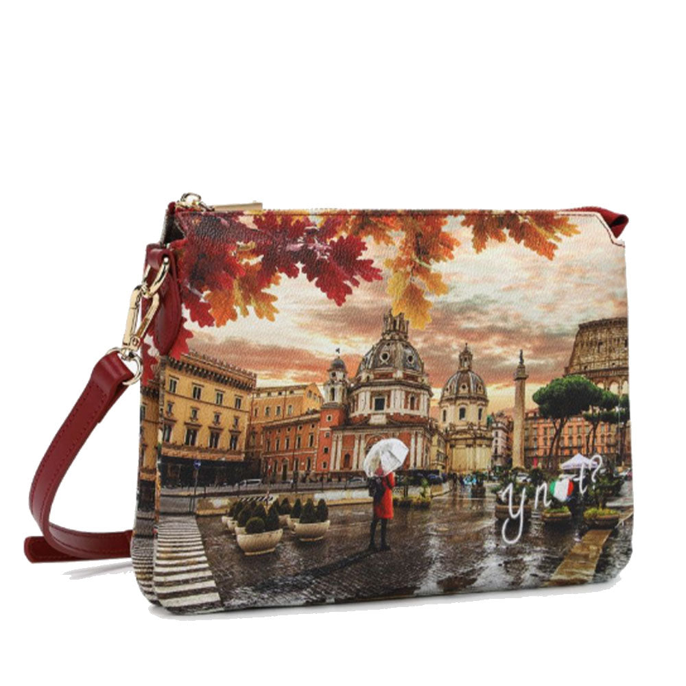 Borsa Donna a Spalla Y NOT YES-630 Stampa Rome Raining