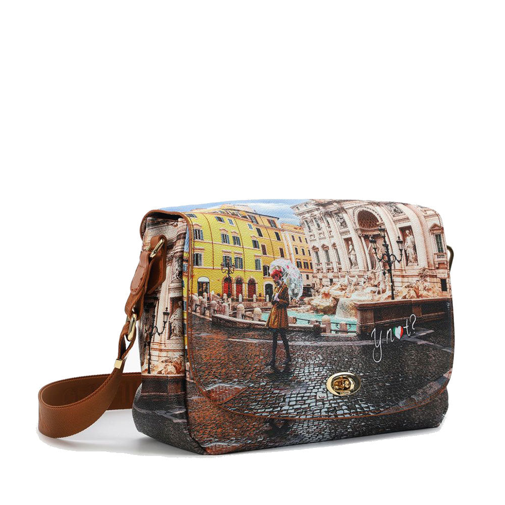 Borsa Donna a Tracolla Y NOT YES-631 Stampa Rainbow Rome