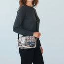 Borsa Donna a Tracolla Y NOT YES-310 stampa Petrol Paris