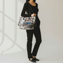 Borsa Donna Y NOT a Spalla YES-319 Stampa Petrol Paris