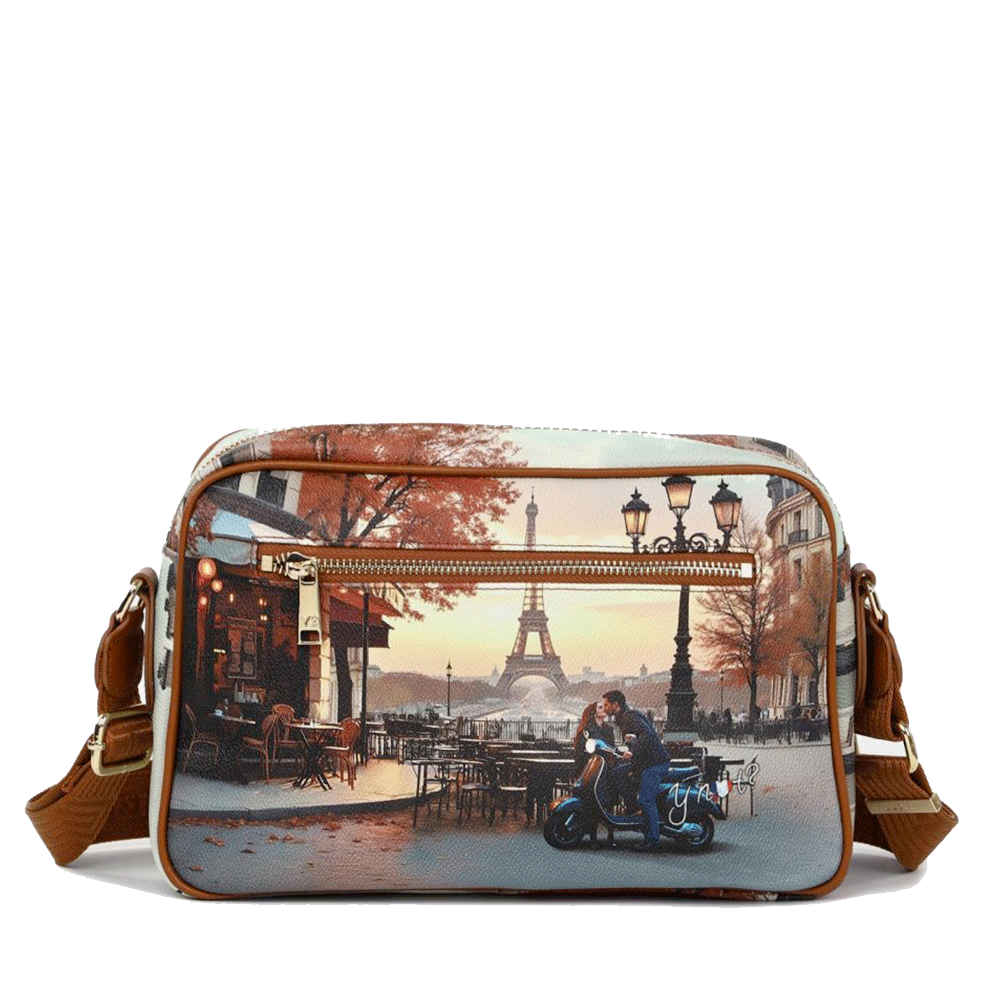 Borsa Donna a Tracolla Y NOT YES-331 stampa Kisses From Paris