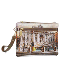 Pochette Donna con Zip Y NOT YES-342 Stampa Lost in Rome