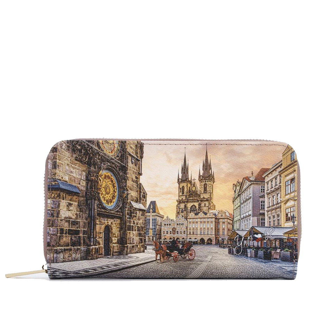 Portafoglio Donna Y NOT YES-361 Stampa Astro Clock Chiusura Zip Around