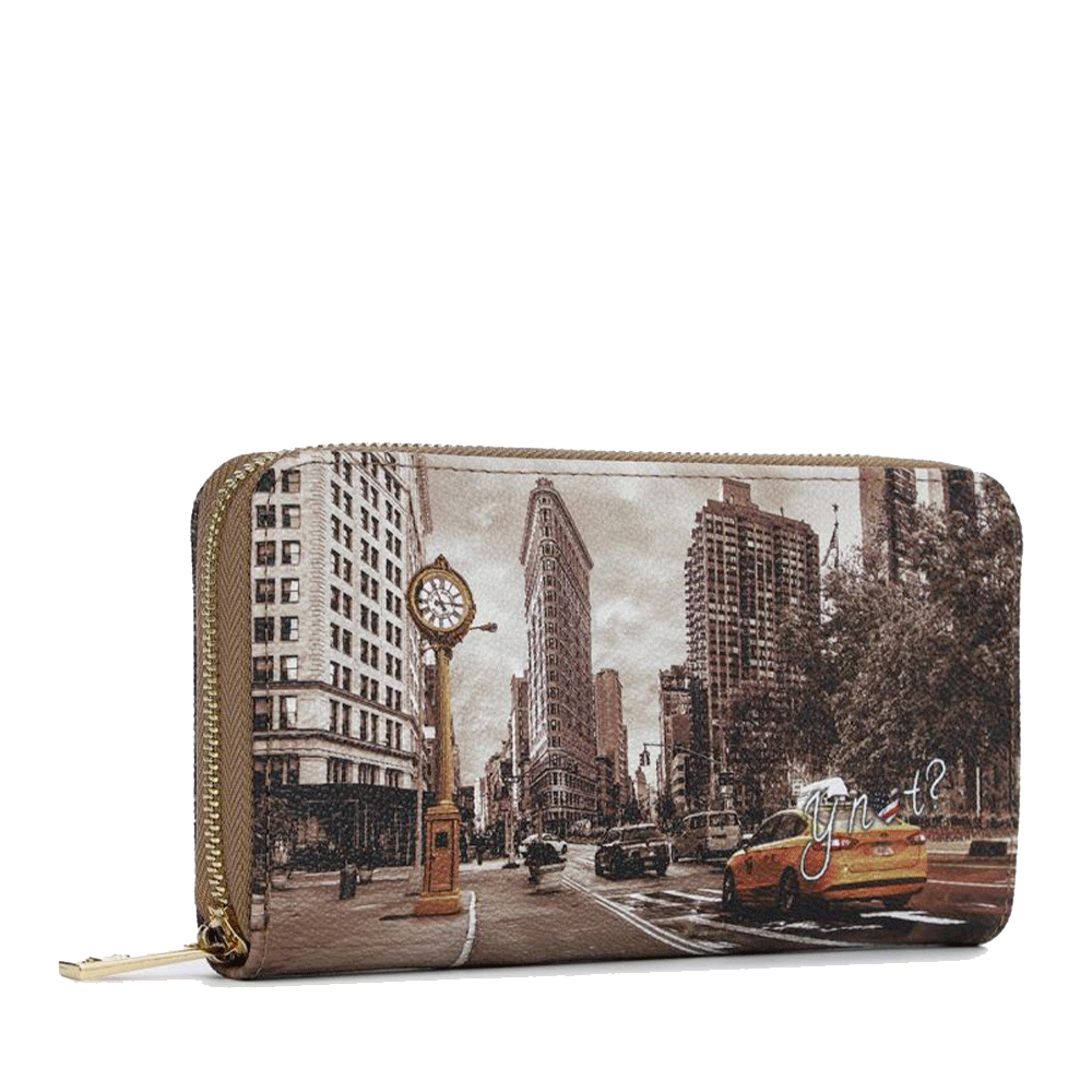Portafoglio Donna Y NOT YES-361 Stampa Golden Time Chiusura Zip Around