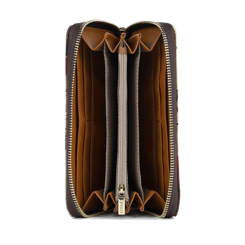 Portafoglio Donna Y NOT YES-361 Stampa London Bridge Chiusura Zip Around