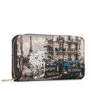 Portafoglio Donna Y NOT YES-361 Stampa Petrol Paris Chiusura Zip Around