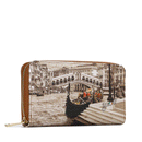 Portafoglio Donna Y NOT YES-361 Stampa Venice Postcard Chiusura Zip Around