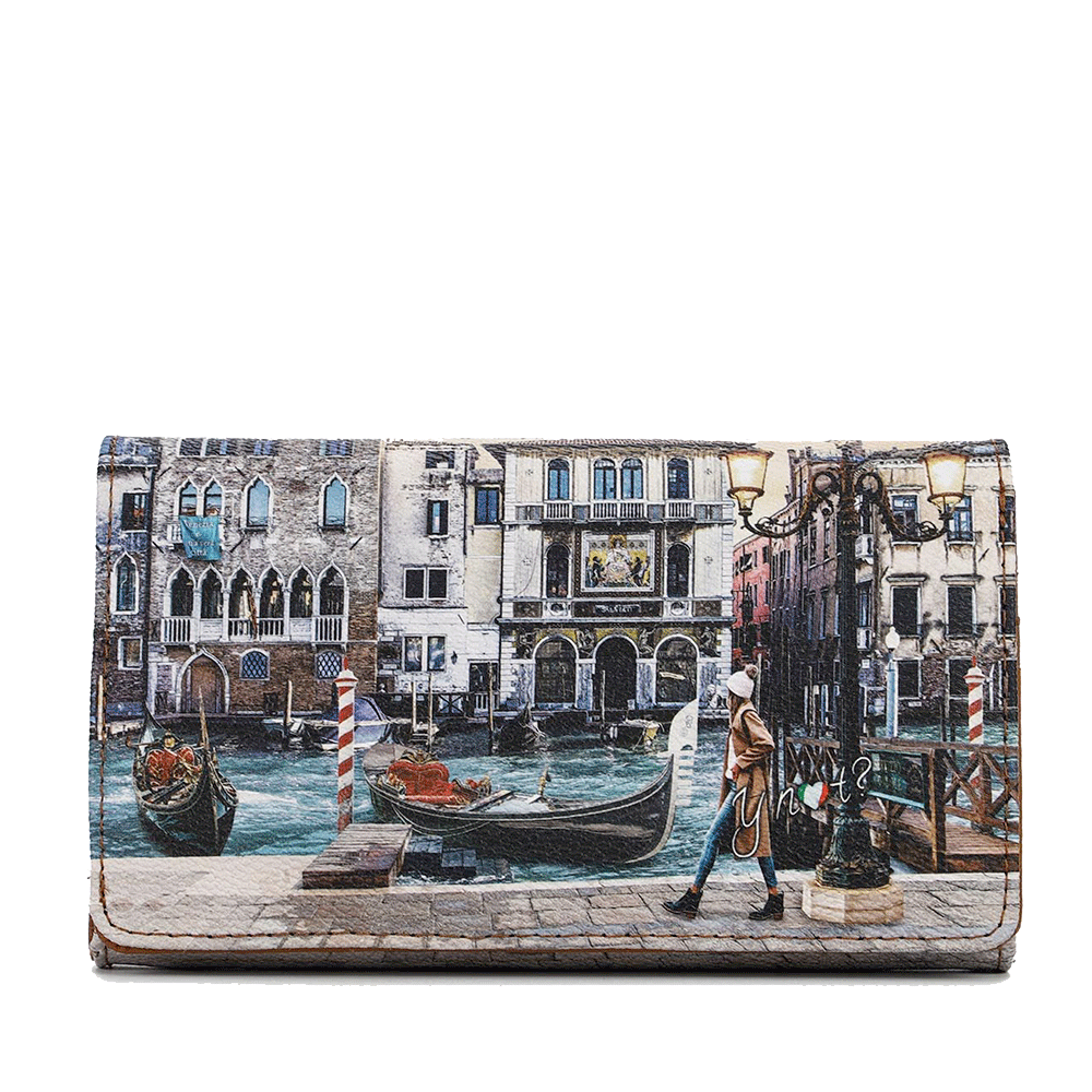 Portafoglio Donna Y NOT Chiuso con Bottone YES-364 Stampa Blue Lagoon