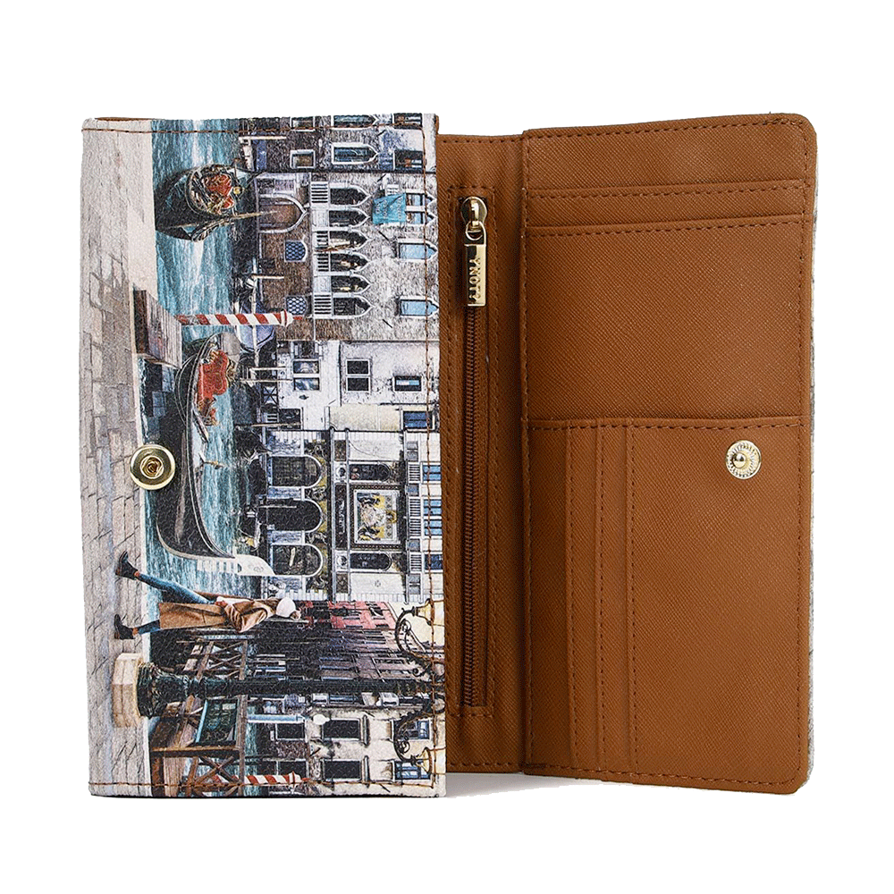 Portafoglio Donna Y NOT Chiuso con Bottone YES-364 Stampa Blue Lagoon