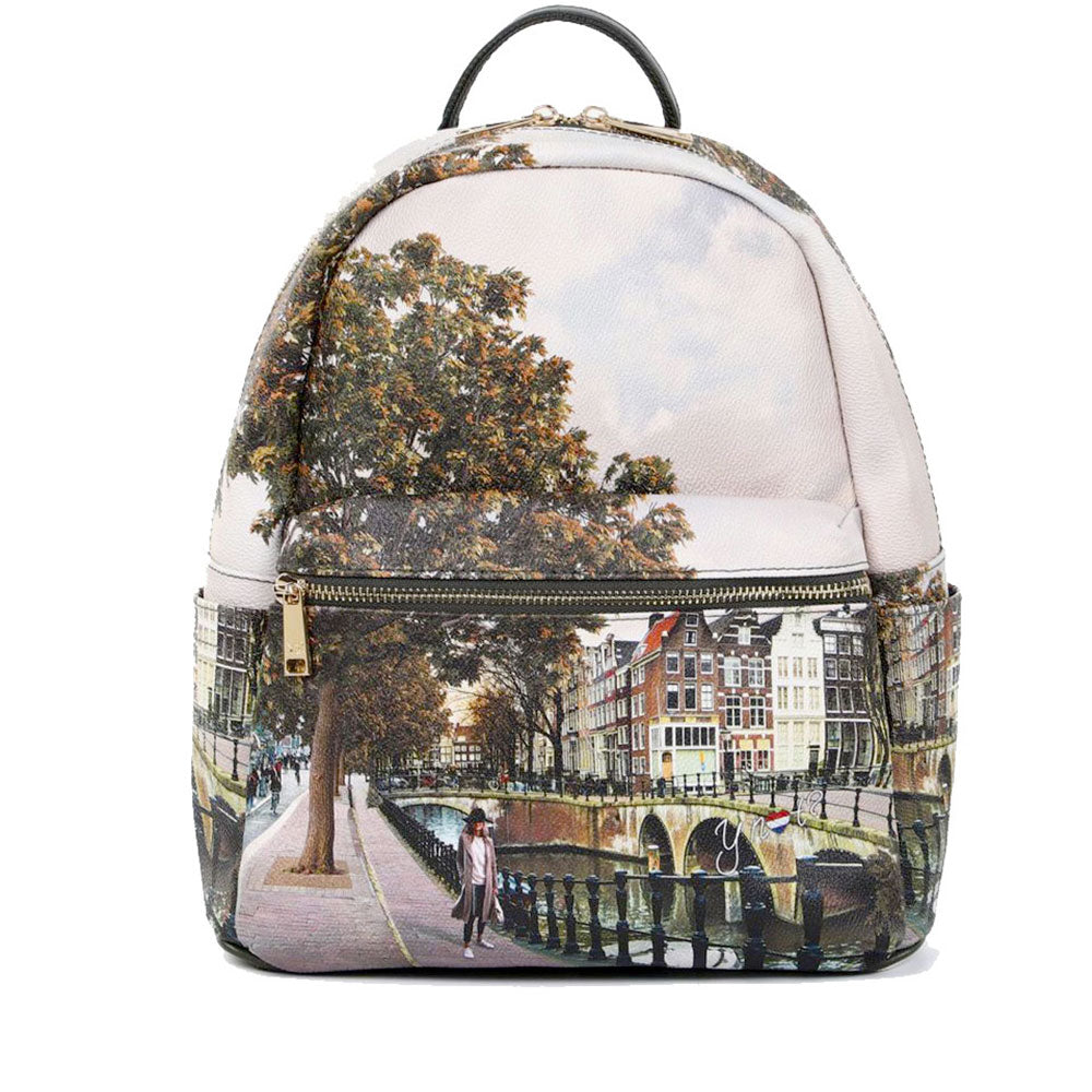 Zaino Donna Grande Y NOT con Tasca Esterna YES-381 Amsterdam Bridge