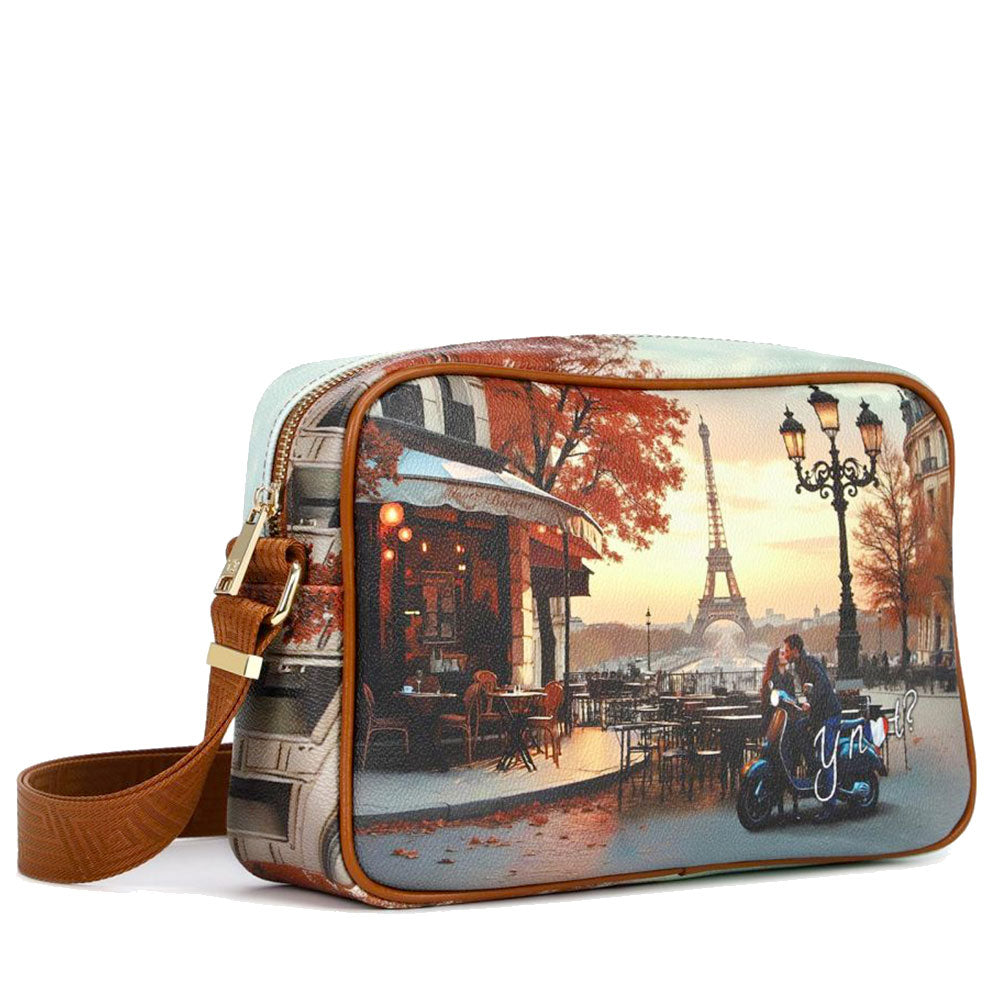 Borsa Donna a Tracolla Y NOT YES-440 stampa Kisses From Paris