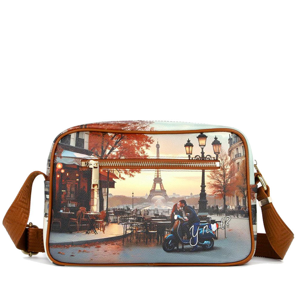 Borsa Donna a Tracolla Y NOT YES-440 stampa Kisses From Paris