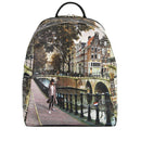 Zaino Donna Y NOT con Due Scomparti YES-601 Stampa Amsterdam Bridge