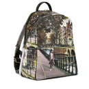 Zaino Donna Y NOT con Due Scomparti YES-601 Stampa Amsterdam Bridge