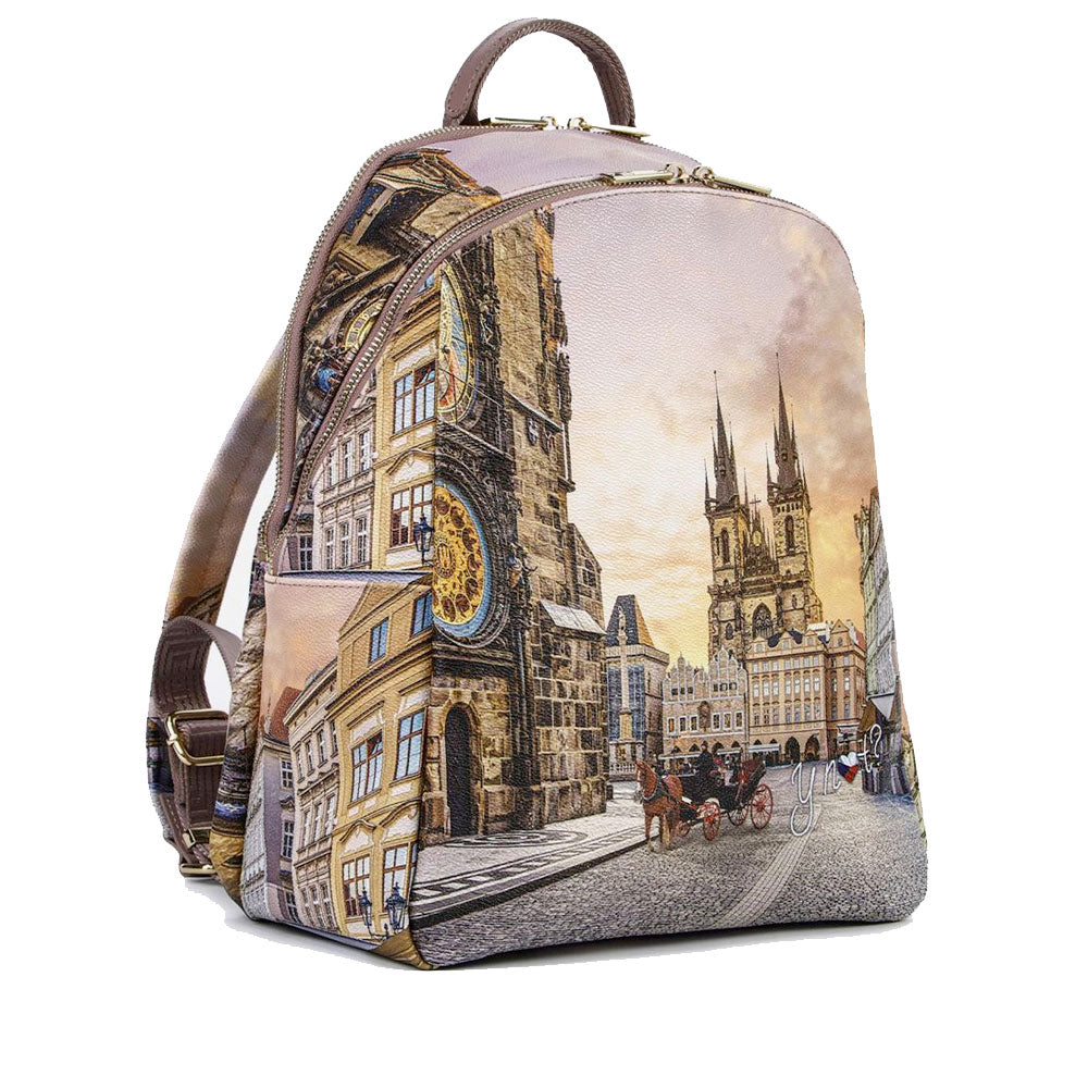 Zaino Donna Y NOT con Due Scomparti YES-601 Stampa Astro Clock