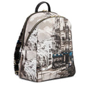 Zaino Donna Y NOT con Due Scomparti YES-601 Stampa Petrol Paris