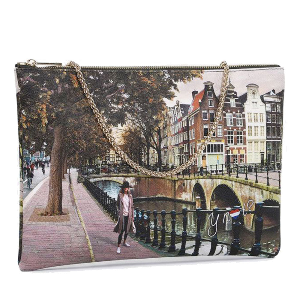 Borsa Donna Y NOT Clutch con Tracolla in Catena YES-605 Amsterdam Bridge