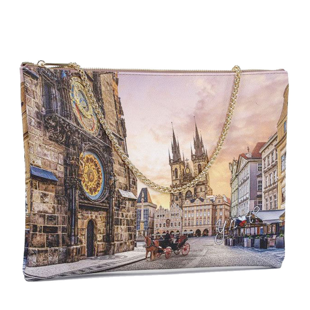 Borsa Donna Y NOT Clutch con Tracolla in Catena YES-605 Astro Clock