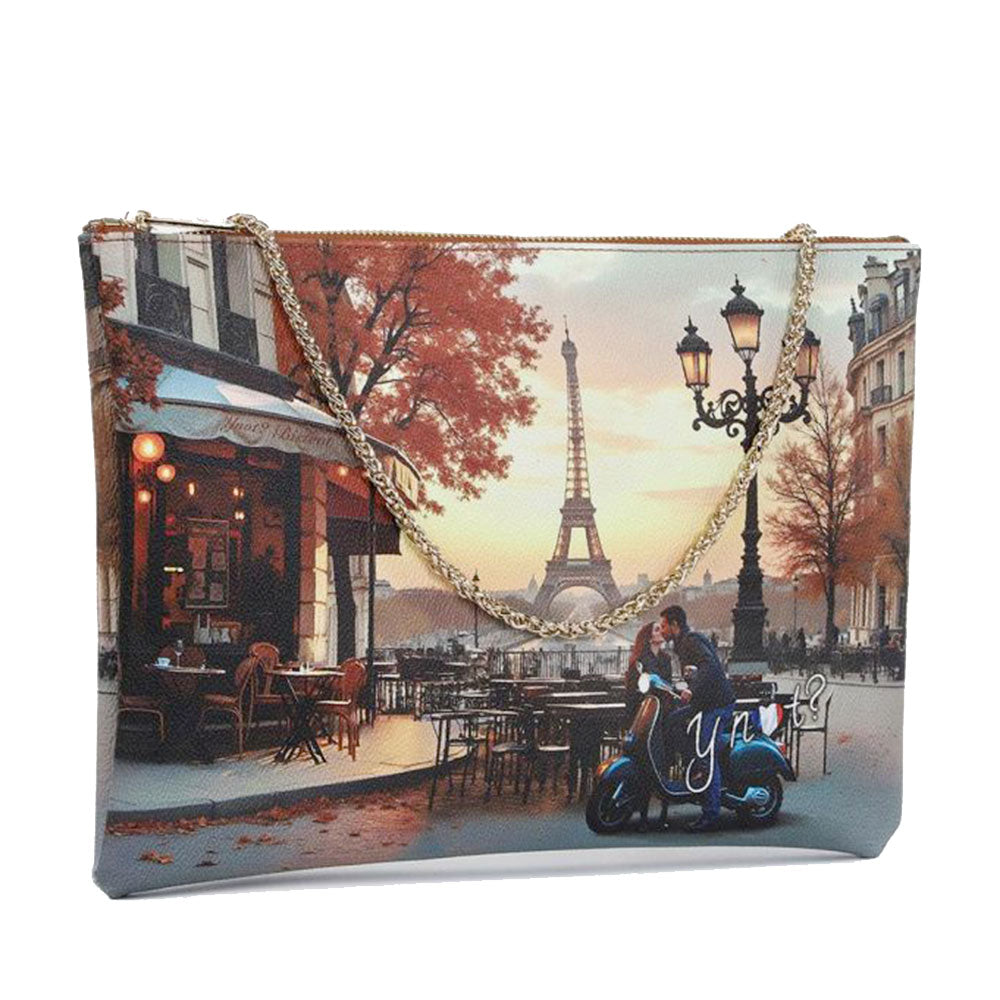 Borsa Donna Y NOT Clutch con Tracolla in Catena YES-605 Kisses From Paris