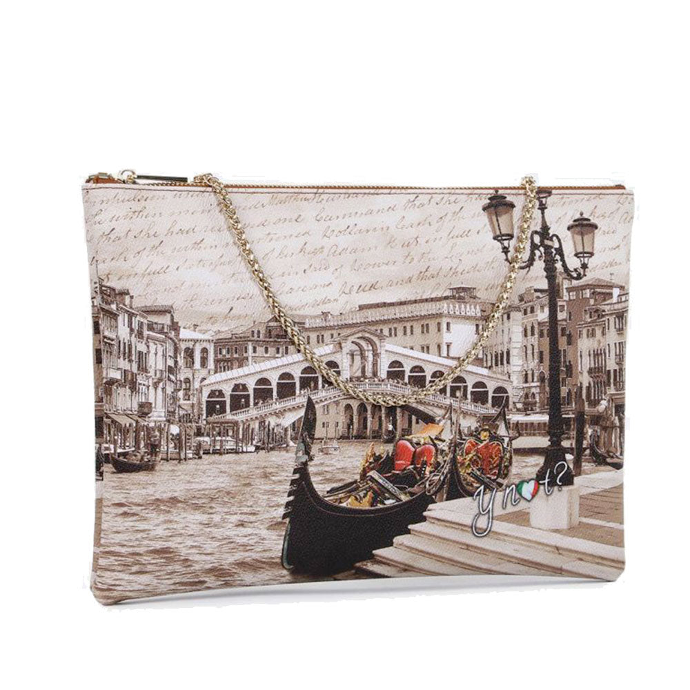 Borsa Donna Y NOT Clutch con Tracolla in Catena YES-605 Venice Postacard
