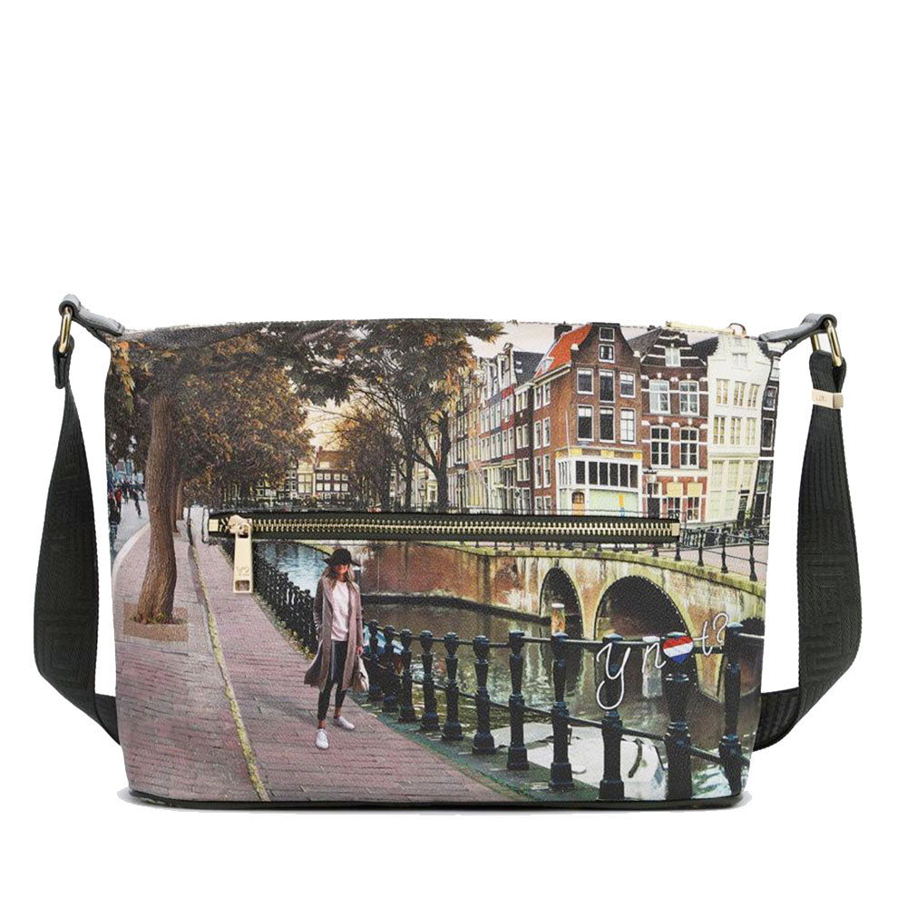 Borsa Donna Y NOT Hobo Easy Large a Tracolla YES-607 Amsterdam Bridge