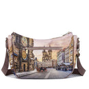 Borsa Donna Hobo Bag a Tracolla Y NOT YES-628 Stampa Astro Clock