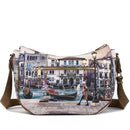 Borsa Donna Hobo Bag a Tracolla Y NOT YES-628 Stampa Blue Lagoon